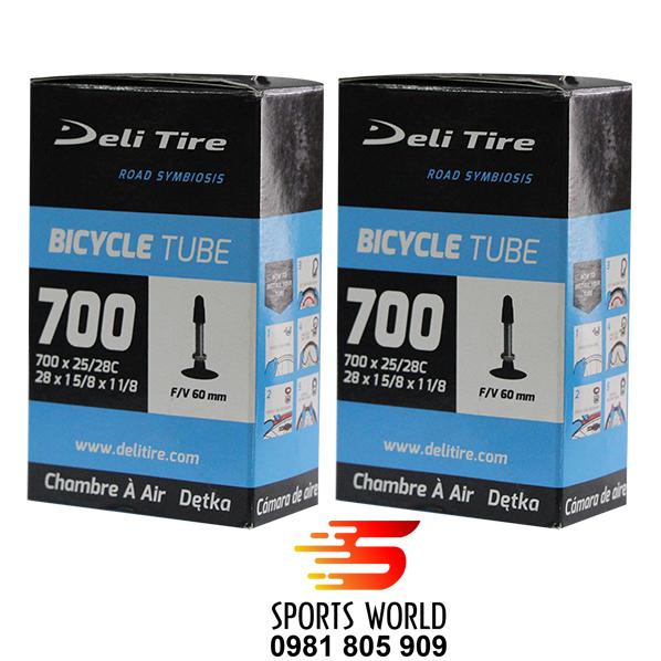 Cặp 2 ruột xe đạp 700x25/28C 60FV DELI-TIRE ||| SPORTS WORLD Shop: Ruột xe đạp, Săm xe đạp, vỏ xe đạp, lốp xe đạp, phụ kiện xe đạp, phụ tùng xe đạp