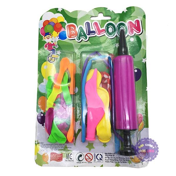 Vỉ đồ chơi ống bơm & bong bóng Balloon bằng nhựa - ĐỒ CHƠI CHỢ LỚN