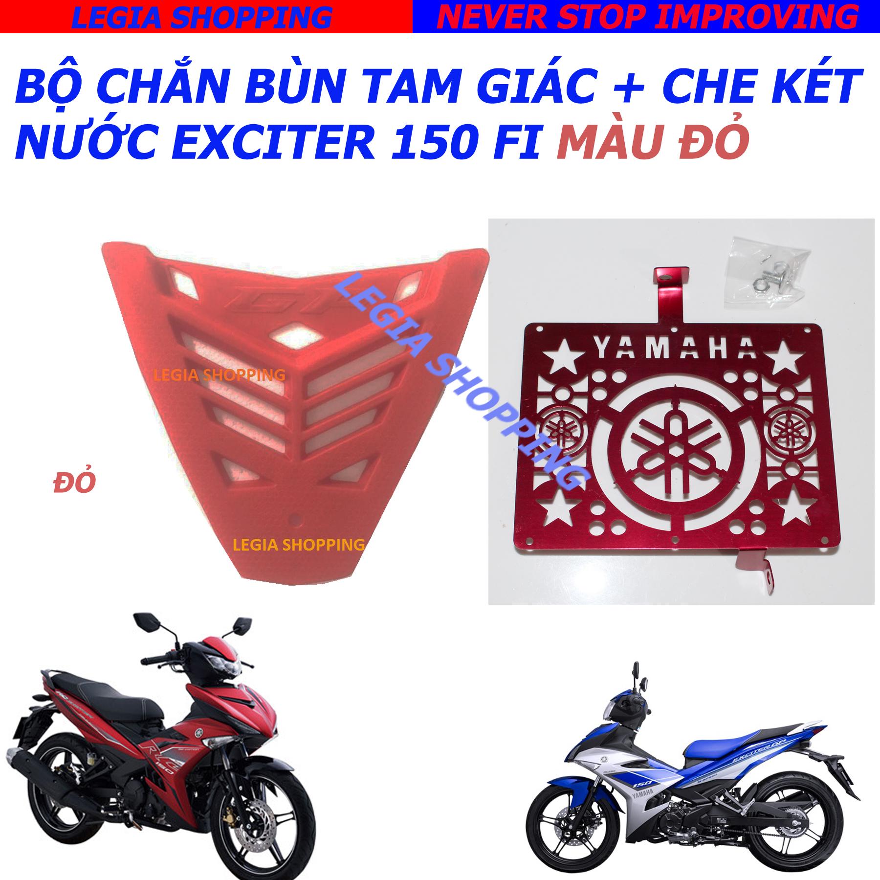 1 cái chắn bùn tam giác + 1 cái bảo vệ két nước exciter 150 - màu đỏ