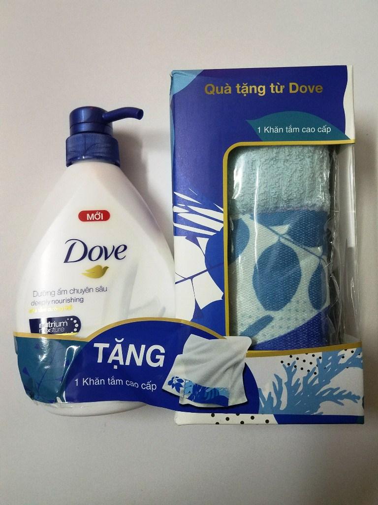 Sữa tắm dưỡng ẩm Dove Nuôi dưỡng sâu 530ml +++ Tặng 1 khăn tắm cao cấp - Thanh Loan