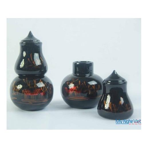 Bình ( hủ ) đựng tăm sơn mài cao cấp ( loại 1 )