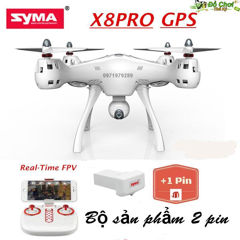 ( BỘ SẢN PHẨM 2 PIN ) Máy bay flycam Syma X8 Pro (Syma X8 Pro) - Có GPS, tự động quay về, camera truyền trực tiếp- Bảo hành 3 tháng