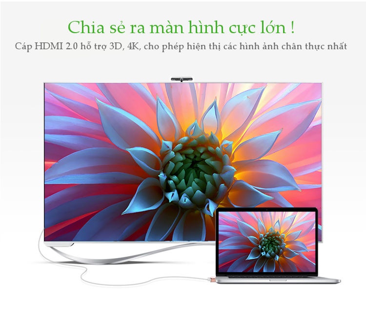 Dây HDMI 2.0 thuần đồng hỗ trợ 18Gbps, đầu hợp kim, 3M UGREEN HD117 Dây HDMI 2.0 thuần đồng hỗ trợ 18Gbps, đầu hợp kim, 3M UGREEN HD117