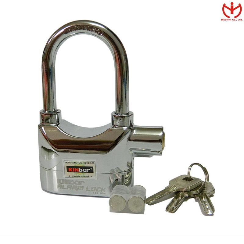 Ổ khóa báo động kinbar còng dài màu trắng - luto shop