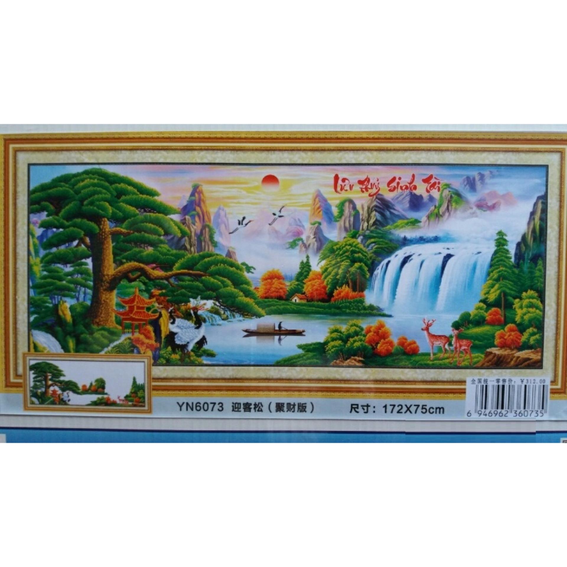 Tranh thêu chữ thập lưu thủy sinh tài YN6073-Siêu thị tranh thêu