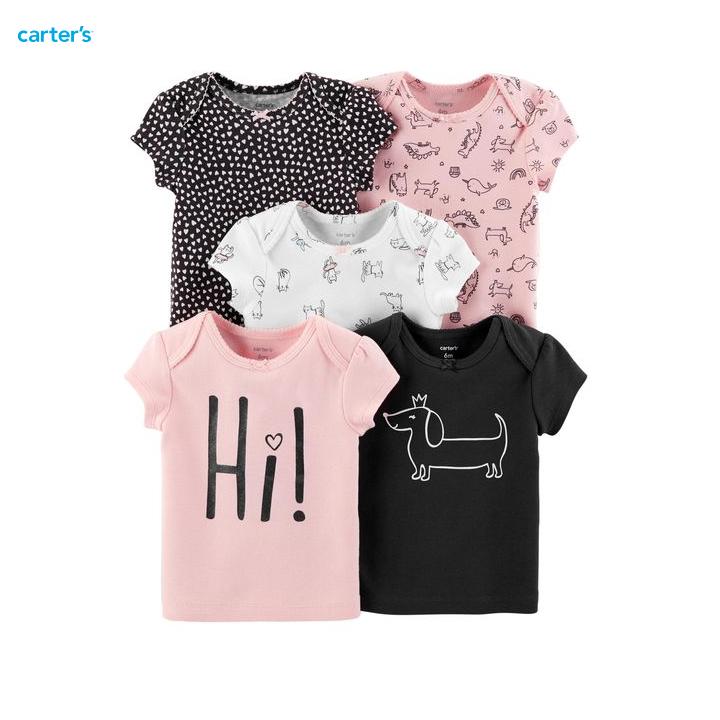 Set 5 áo thun bé gái carters nhập mỹ ca126h608