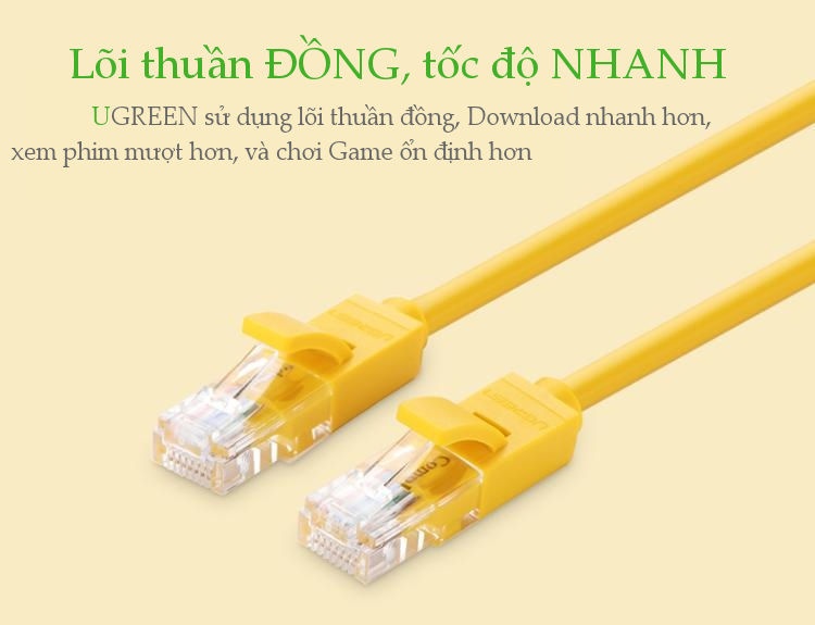 Cáp mạng đúc sẵn 2 đầu Cat 5 dài 1-10M Ugreen NW103 Cáp mạng đúc sẵn 2 đầu Cat 5 dài 1-10M Ugreen NW103