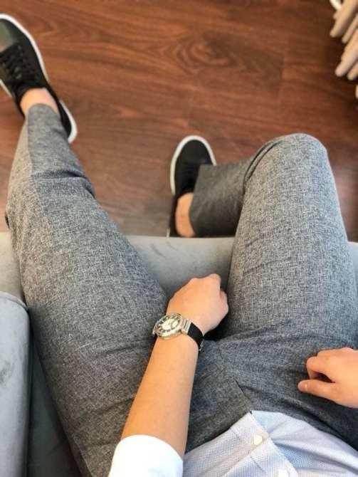 Quần âu nam Xám Ngà (Màu Muối Tiêu) dáng ôm, quần tây nam vải không nhăn không bai