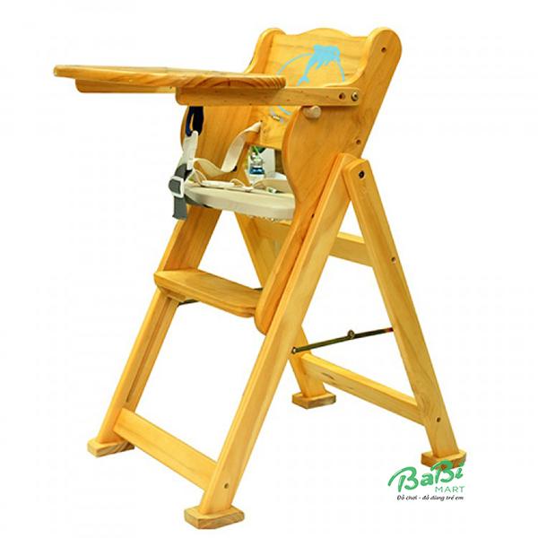 Ghế gỗ ăn bột cho bé iq toys ga157