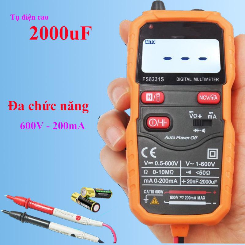 Đồng hồ vạn năng kỹ thuật số FS8231S độ chính xác cao, đo vôn kế, ampe kế, đoản mạch, thông mạch, chống cháy - Hàng nhập khẩu