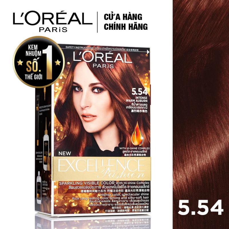 Kem nhuộm dưỡng tóc LOreal Paris Excellence Fashion màu #5.54 172ml (Nâu đỏ ánh cam)