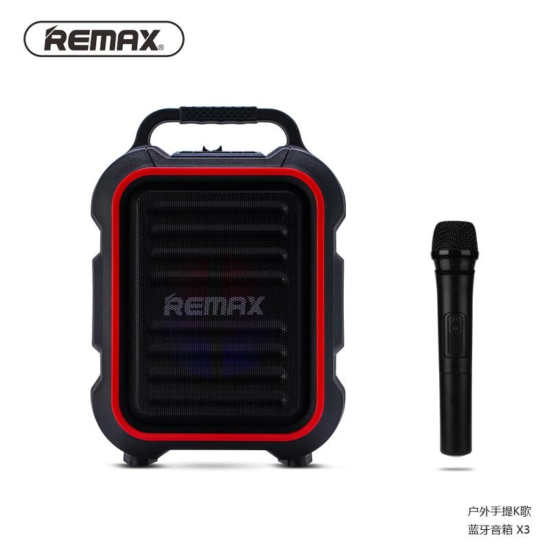 Loa bluetooth cao cấp âm thanh nổi HiFi hát karaoke kiêm trợ giảng xách tay đa năng tặng kèm Mic không dây Remax RB - X3 - Phân phối bởi Vietstore