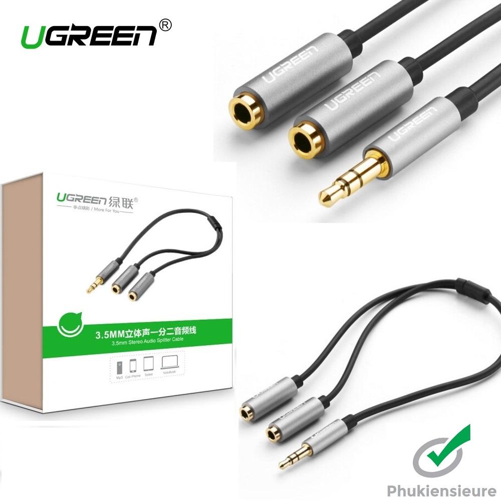 Cáp audio 3.5mm 1 ra 2 ugreen 10532