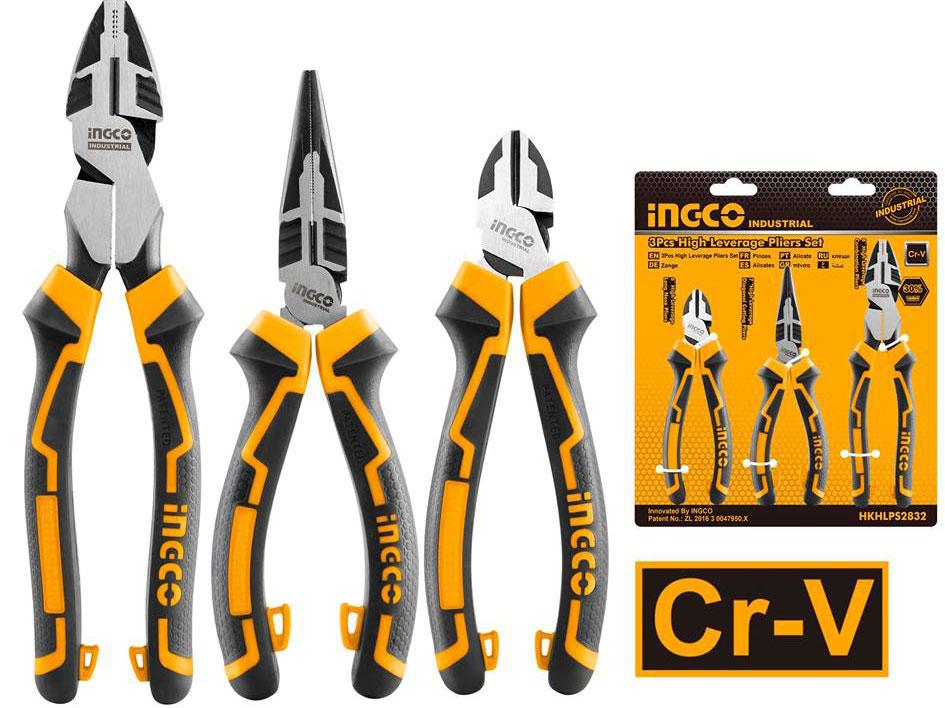 Bộ 3 kìm răng, cắt và nhọn cao cấp ingco hkhlps2832