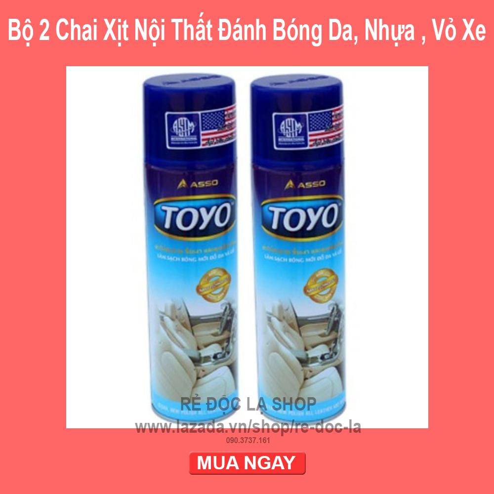 [HCM]Bộ 2 chai xịt nội thất đánh bóng da nhựa vỏ xe Toyo 500ml công nghệ nano dễ dàng làm sạch đánh bóng các loại vật dụng làm từ đồ da gỗ cao su nhựa formica