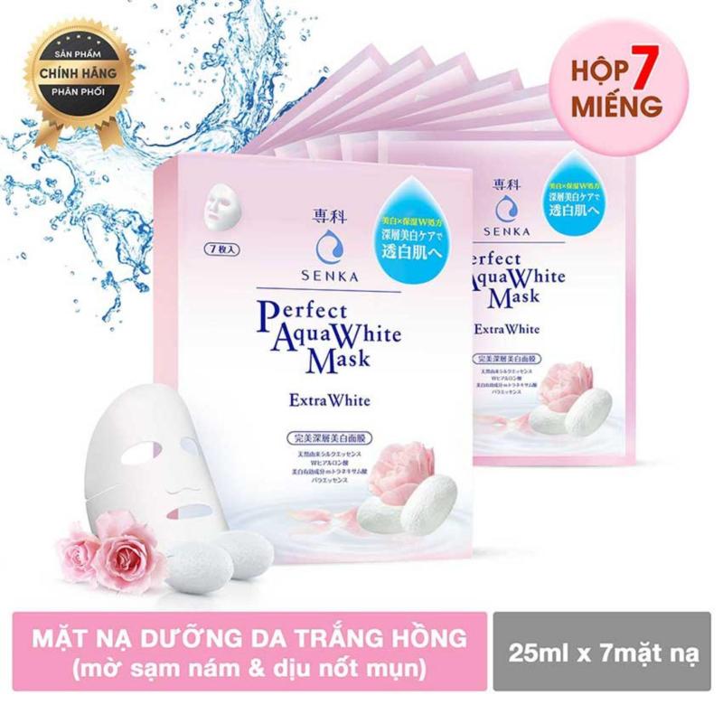 Bộ 7 Mặt Nạ Dưỡng Da Trắng Hồng Senka Perfect Aqua White Mask – Extra White 25ml x 7