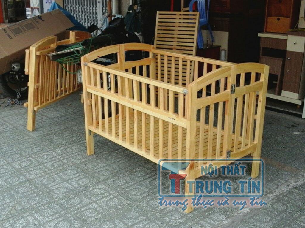 cũi gỗ cho bé size lớn 80*130 cm