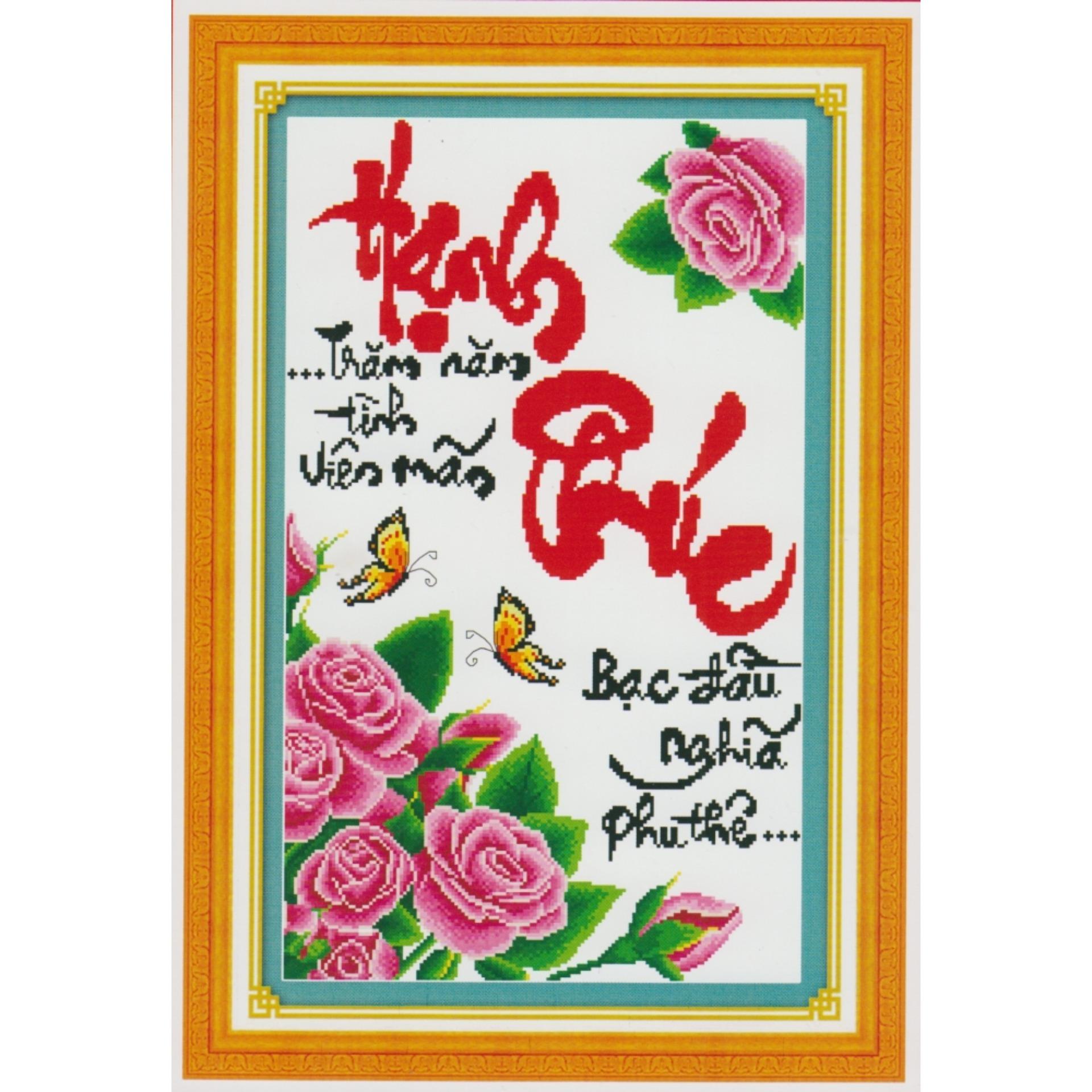 Tranh thêu chữ thập hạnh phúc dlh-222697-bảo ngọc