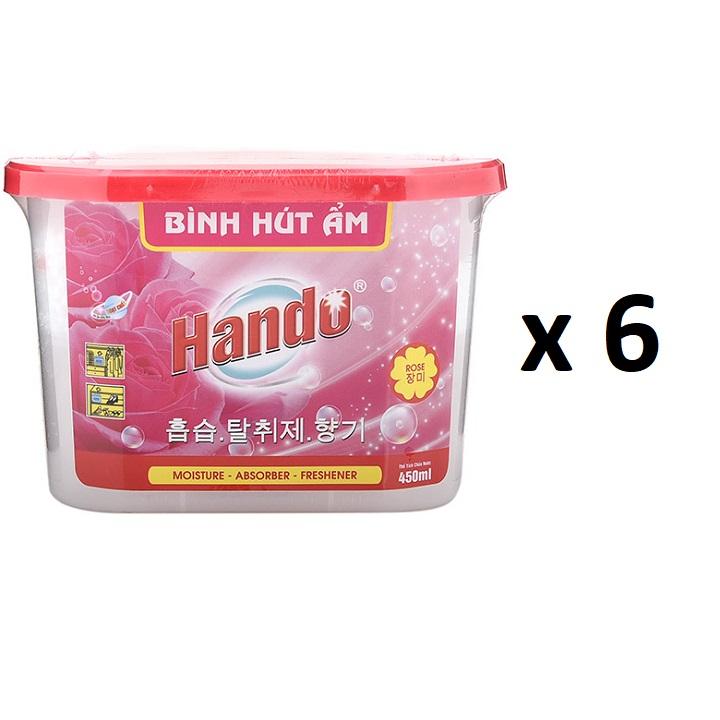 Bộ 6 hộp hút ẩm khử mùi hương hoa hồng hando 450ml bh437