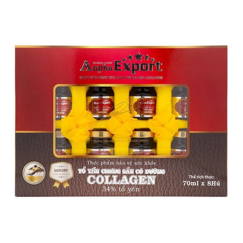 Tổ Yến Chưng Sẵn 34% - Đường Phèn Collagen Anpha Export