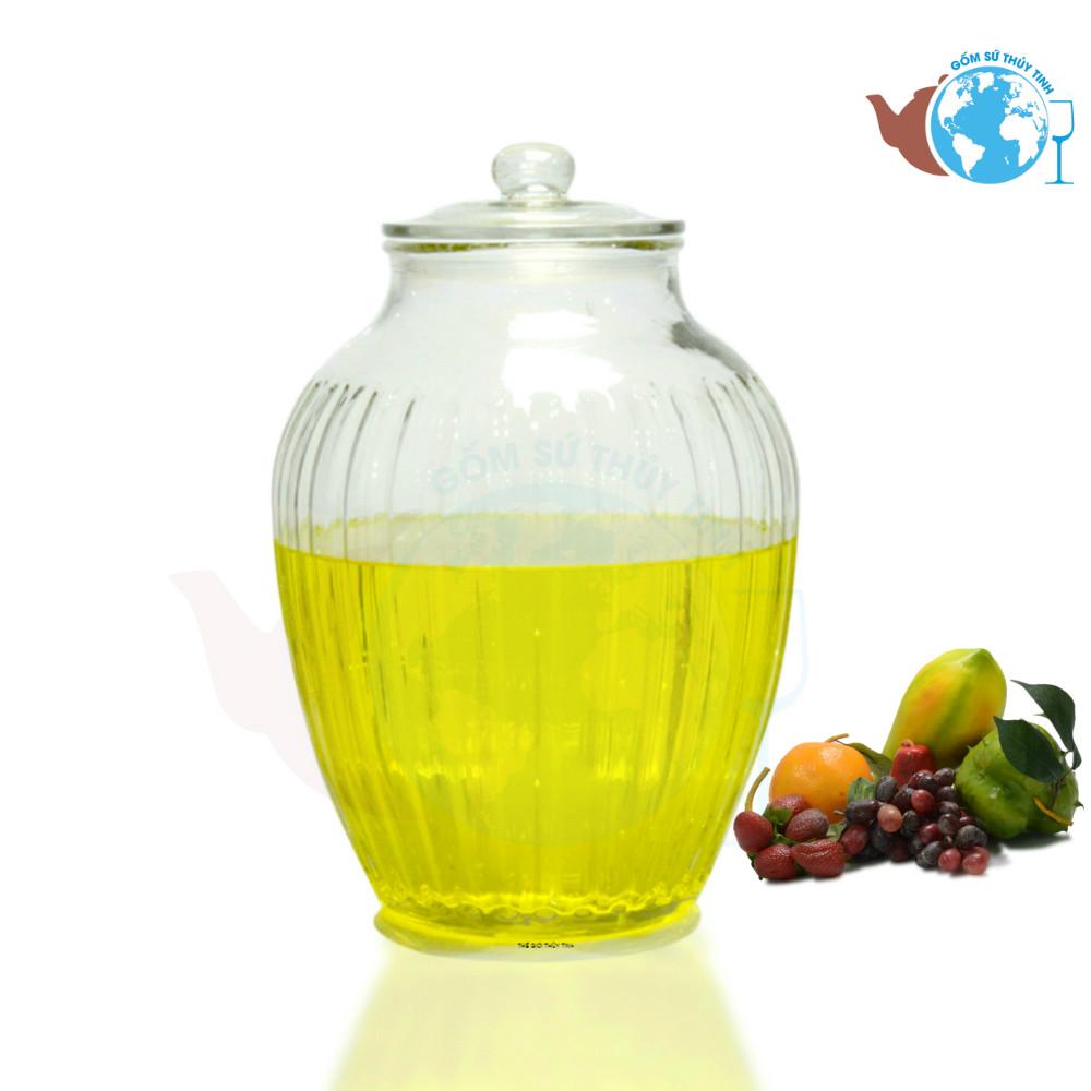 [HCM]Bình ngâm rượu bình ngâm trái cây bình chiết rót Bình ngâm thủy tinh 10 lít dáng bí sọc 217 - bình Không Van