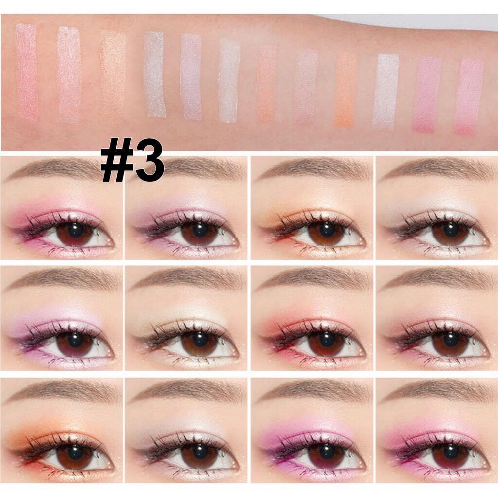 Phấn mắt nhũ bộ 12 màu đẹp lên tông bền màu