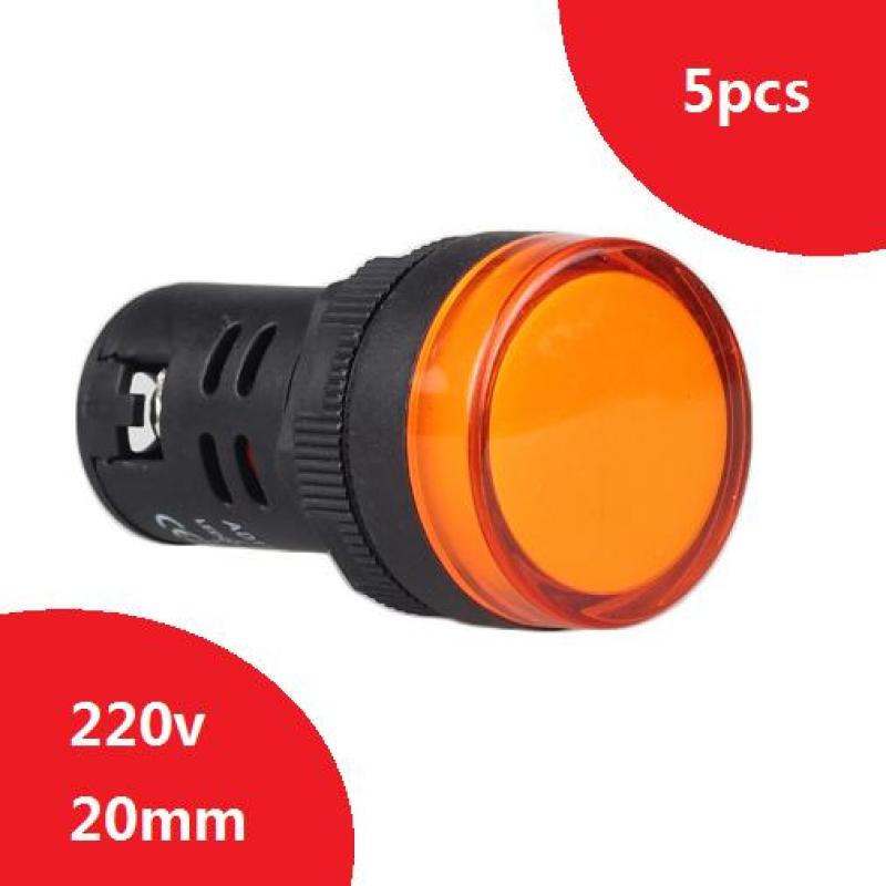 Bảng giá 5pcs/lot 220V 20mm Panel Mount LED Power Indicator Pilot Signal Light Lamp