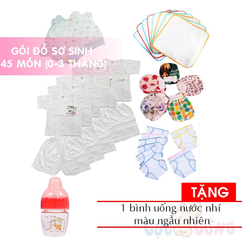 Gói đồ sơ sinh 45 món cho bé trai - baby chick 0-3 tháng tặng 1 bình sữa nhí 40ml màu ngẫu nhiên