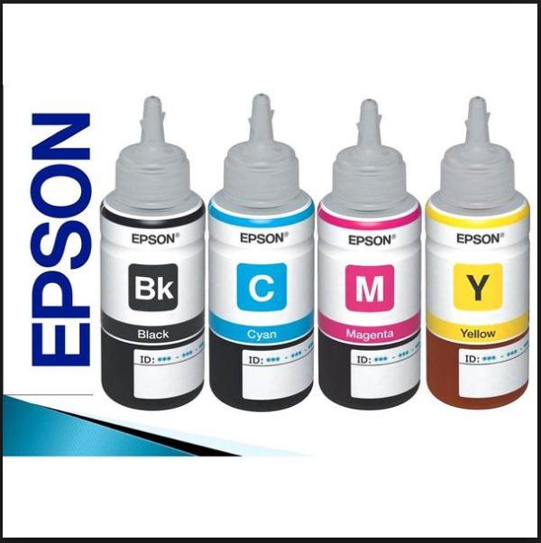 Combo 4 bình mực in phun epson hãng Inkjet (đen + đỏ + xanh+ vàng)  dùng cho các dòng máy in phun epson 4 màu.