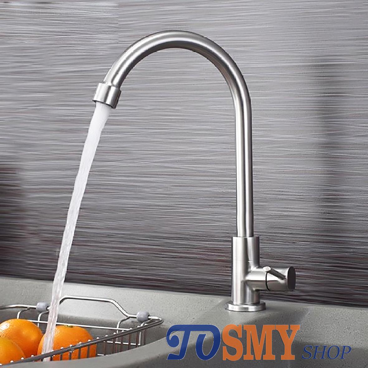 Vòi rửa chén bát lạnh inox sus304 kcli01