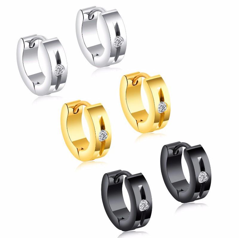 Bông Tai Nam Khuyên Tròn Ti-tan Không đen TT 0801