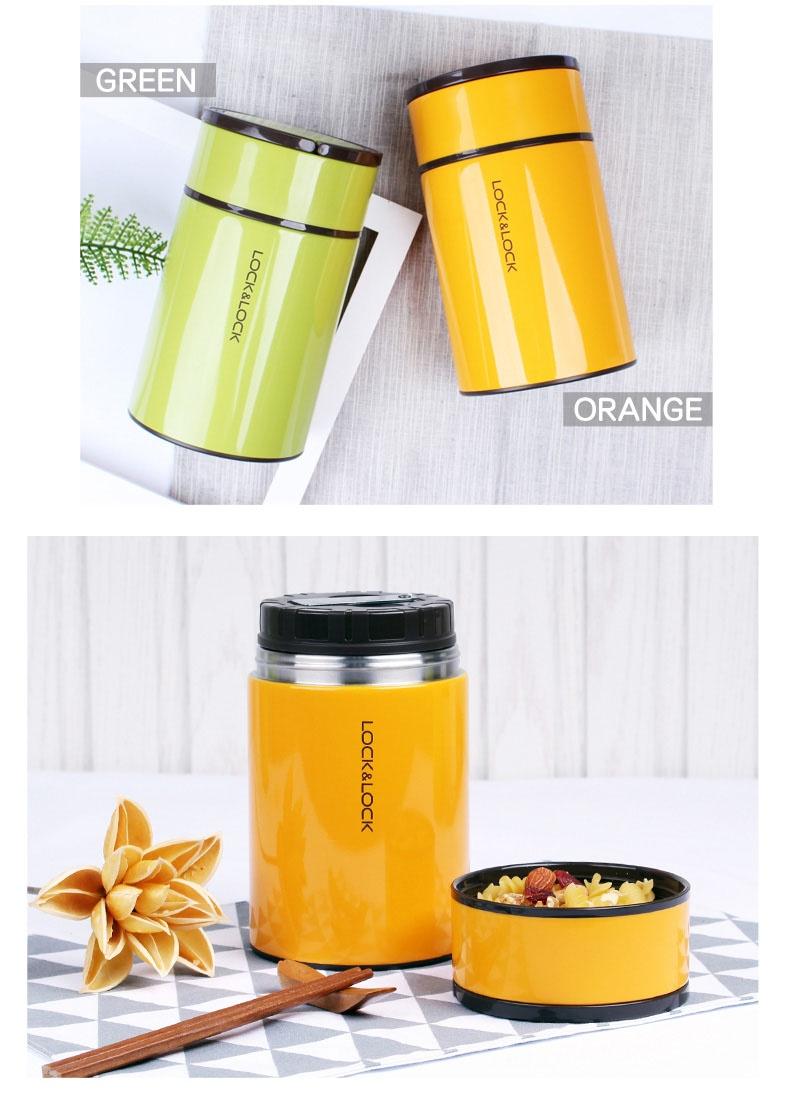 Giá rẻ vô địch! bình giữ nhiệt inox 304 đựng thức ăn food jar lock&lock lhc8022 750ml