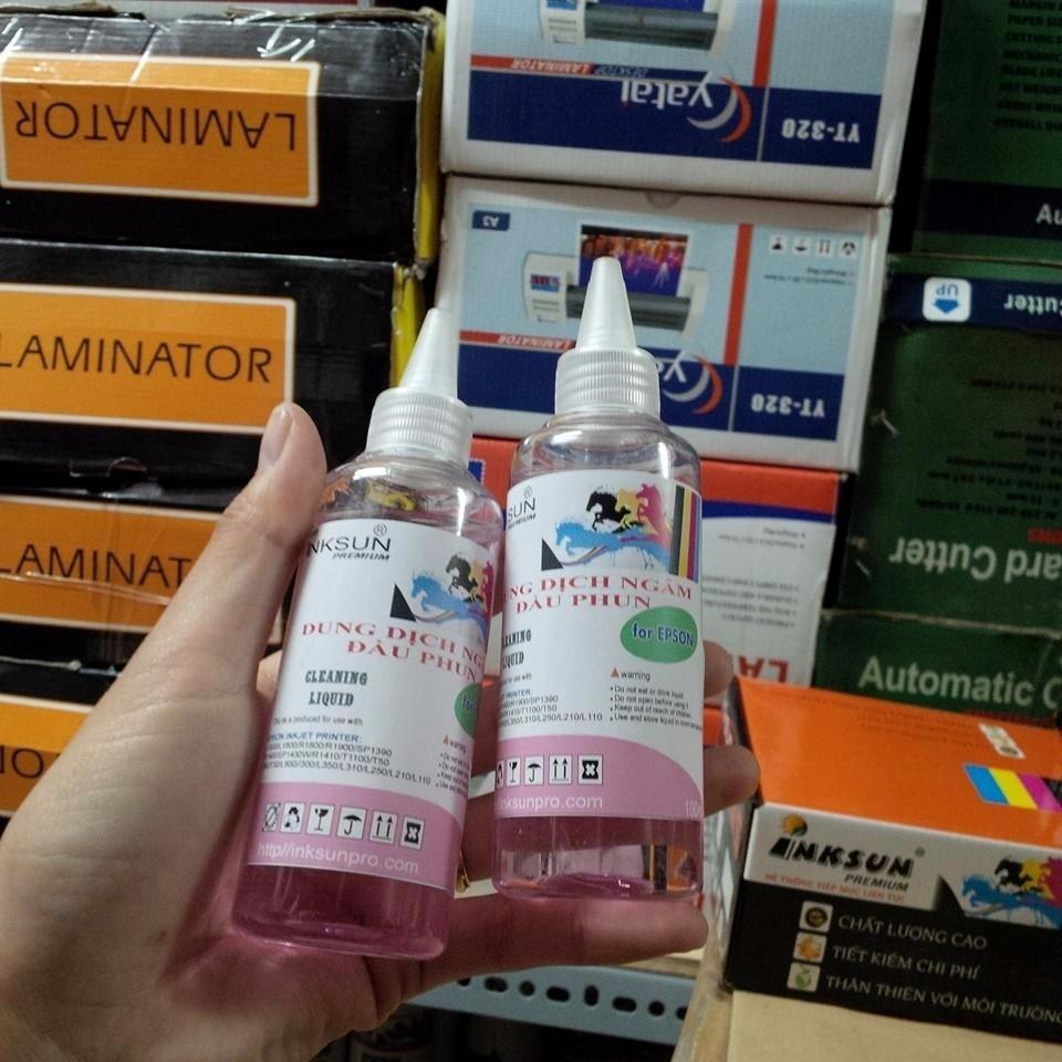 Combo 2 chai dung dịch ngâm đầu phun 100ml inksun màu hồng