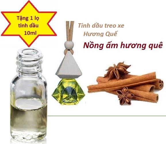 Tinh dầu treo xe, treo phòng Hương Quế tặng 1 lọ tinh dầu 10ml