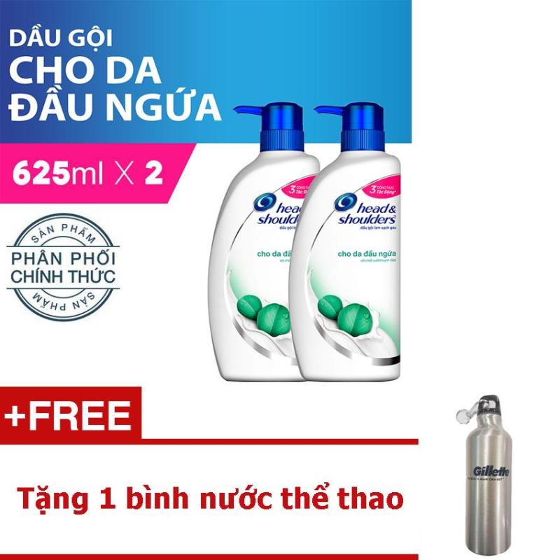 Bộ 2 Dầu gội Head & Shoulders Da Đầu Ngứa 625ml + Tặng bình nước thể thao