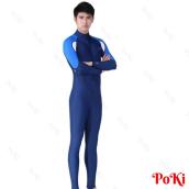 Quần áo lặn biển dài tay 1mm NAM - BLUE, cản tia UV 99% (UPF50+), chống nắng cao cấp - POKI