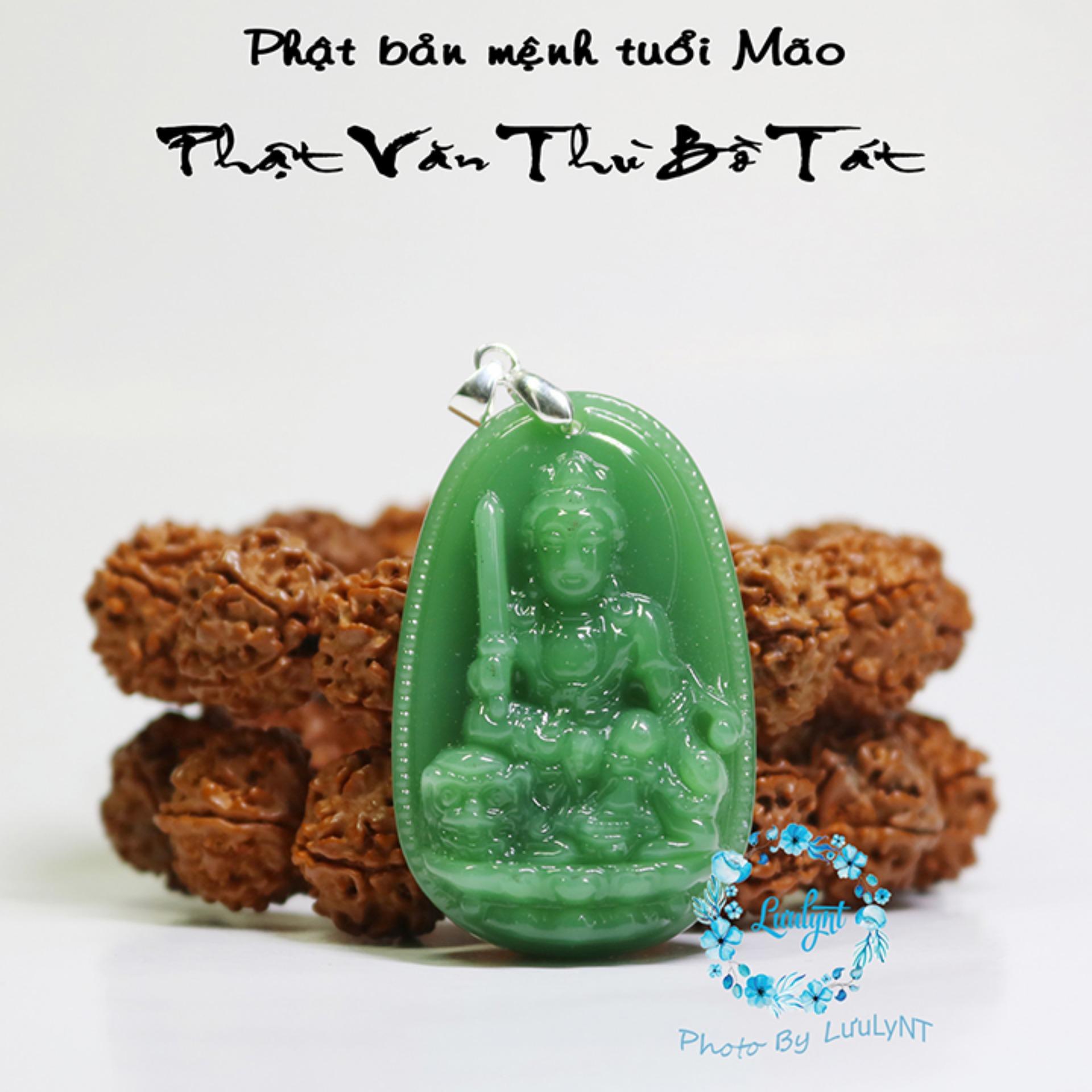 Dây Chuyền Phật Văn Thù Bồ Tát màu xanh - Phật bản mệnh người tuổi Mão
