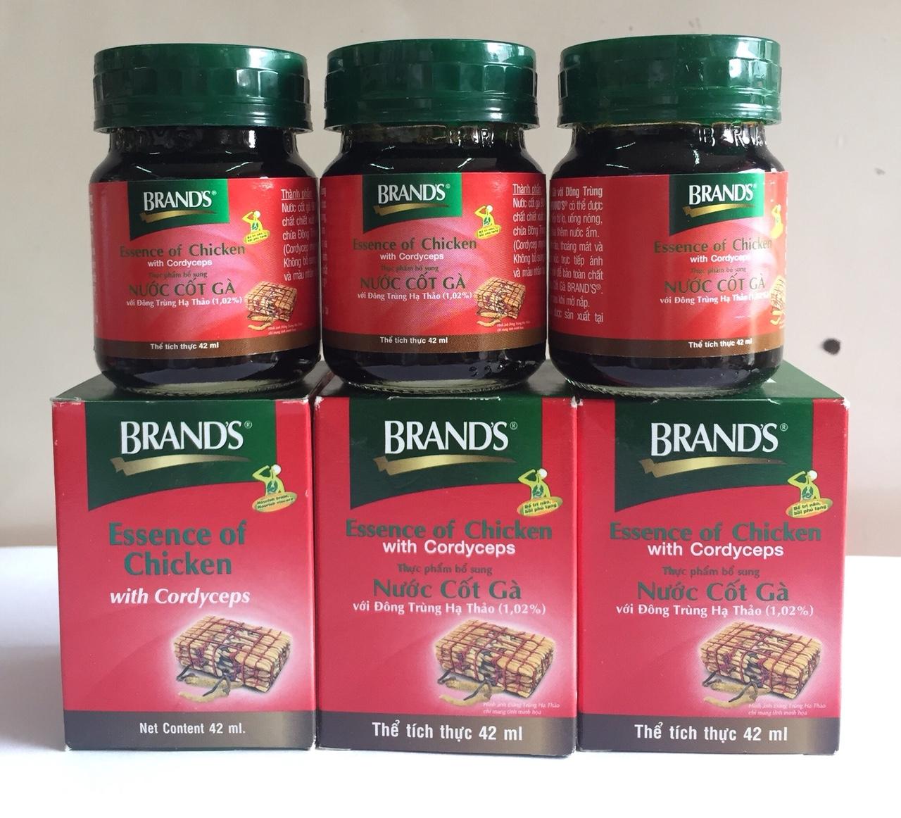 Nước cốt gà với đông trùng hạ thảo Brand's 6 hũ 42ml-PP Sâm Yến Thái An