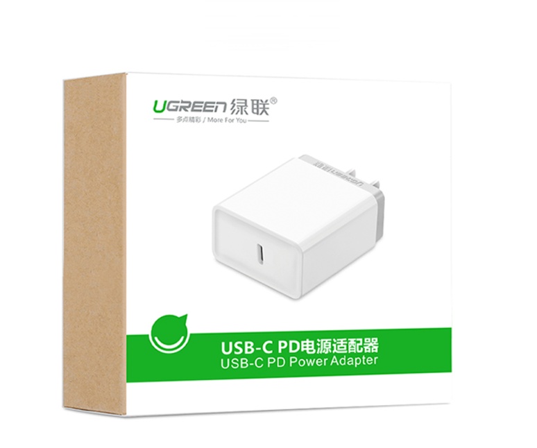 Cốc sạc nhanh cổng USB type C chân cắm kiểu USA UGREEN CD127 Cốc sạc nhanh cổng USB type C chân cắm kiểu USA UGREEN CD127
