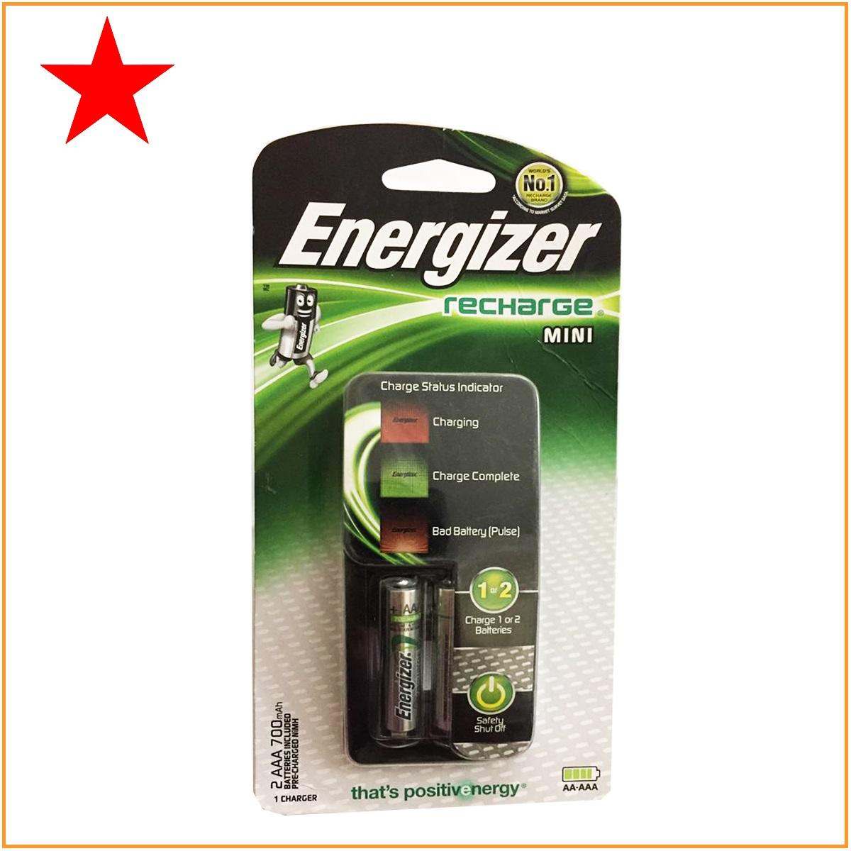 1 máy sạc pin Energizer tự ngắt kèm 2 pin aaa 700mAh