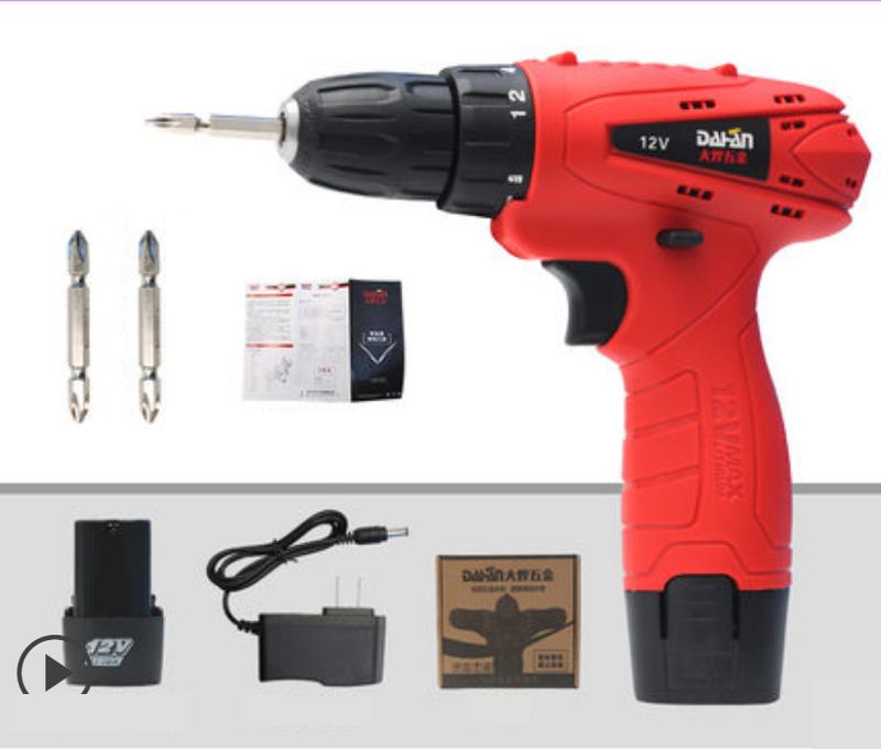Máy khoan vặn vít chạy pin Dafan 12V - (đỏ) Kèm 2 đầu vặn vít