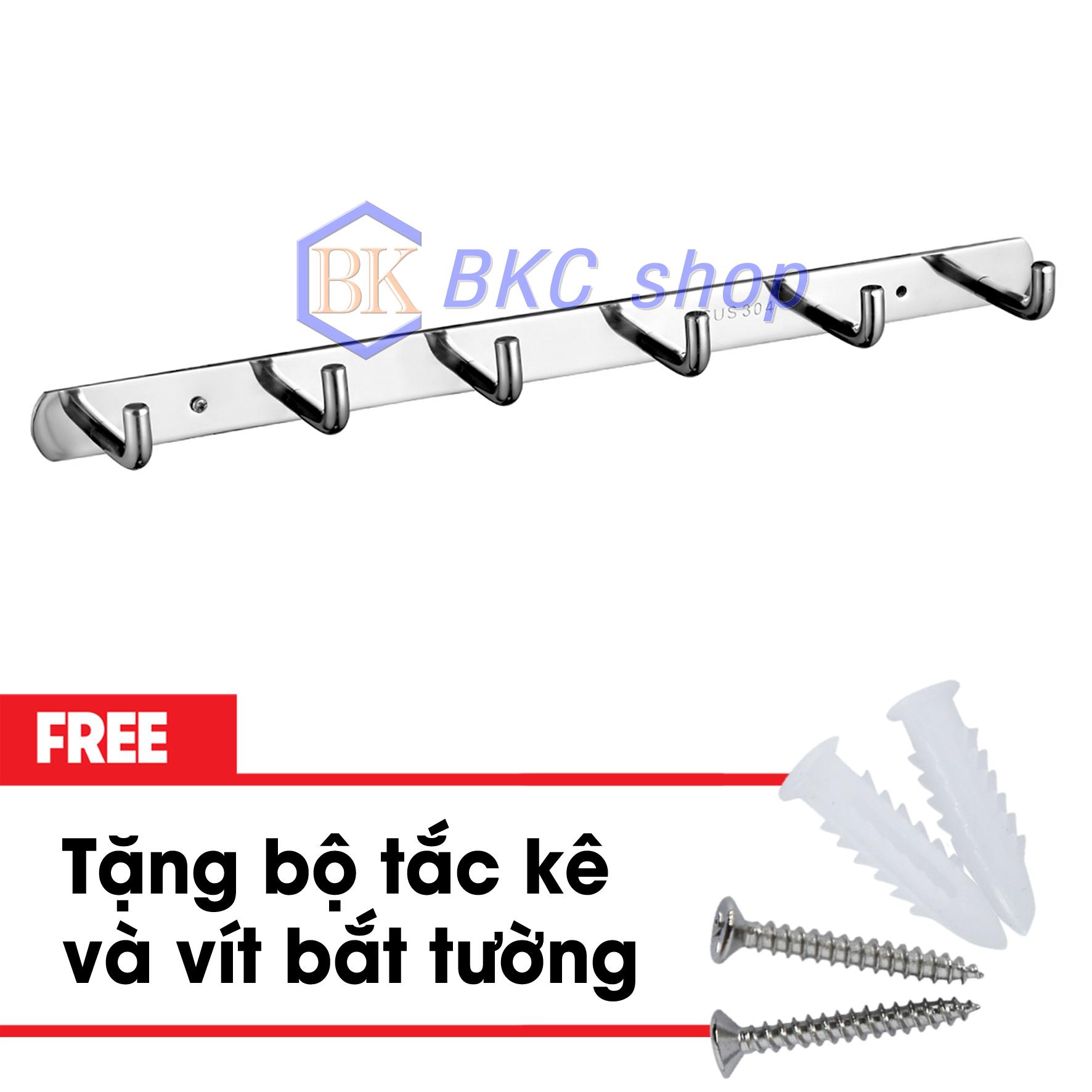 Móc áo treo tường inox 304 – 06 móc
