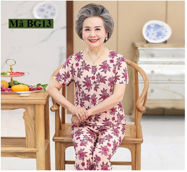 Bộ đồ cho người già họa tiết hoa lá family shop bg13, bg14