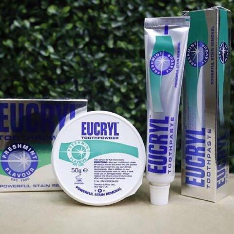 Bộ kem đánh răng và Bột tẩy trắng răng EuCryl nhập khẩu từ Anh