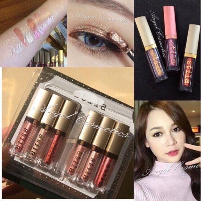 Set 6 chai nhũ mắt dạng gel kim tuyết