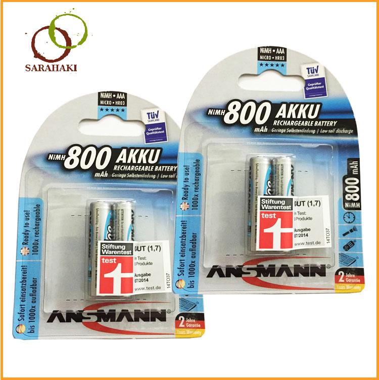 Combo 2 vỉ pin sạc aaa ansmann 800mah