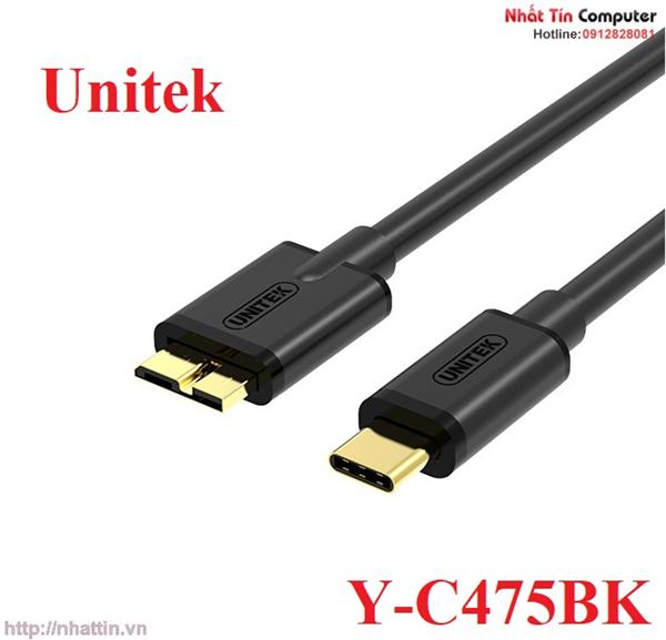 Cáp usb type-c to micro usb dài 1m unitek y-c475bk cao cấp chính hãng