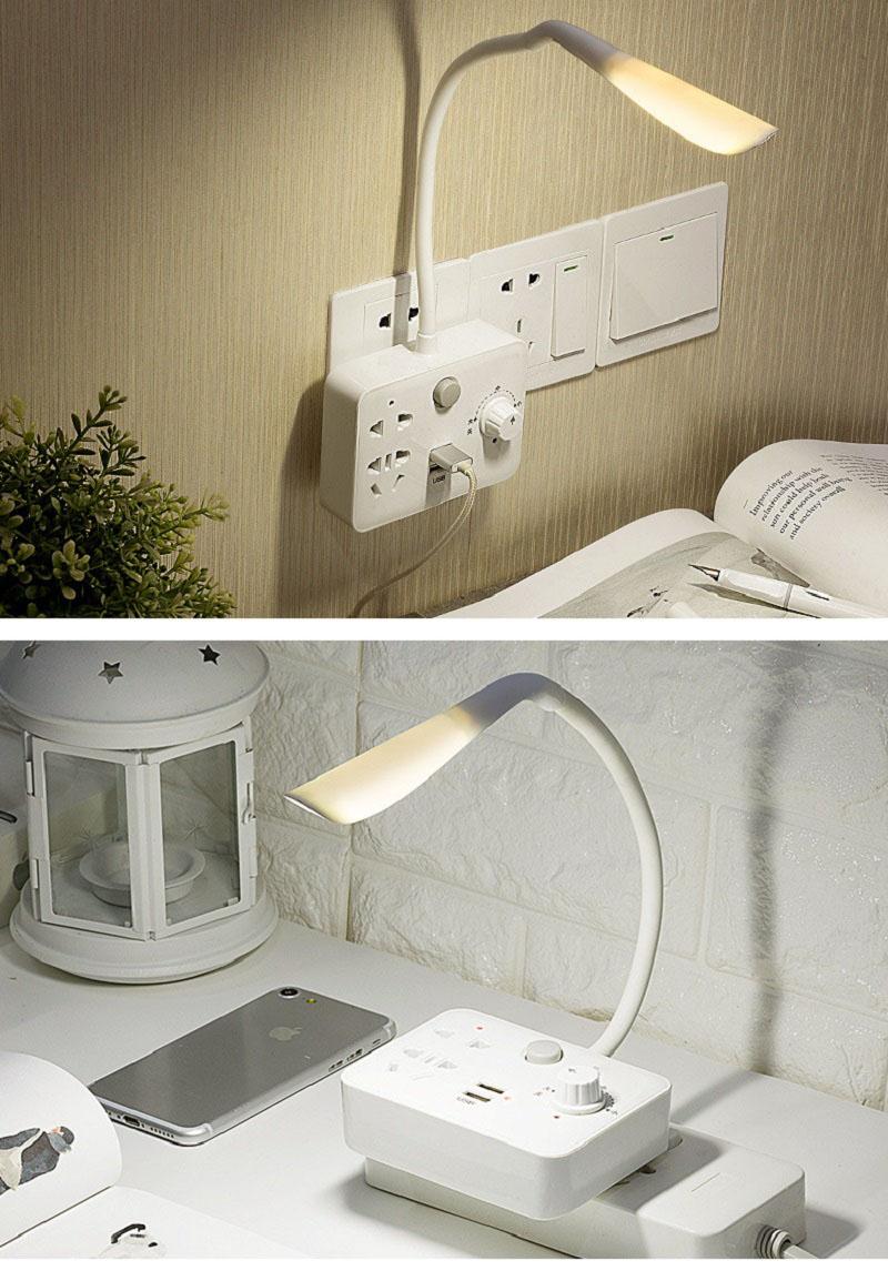Ổ CẮM ĐỊỆN THÔNG MINH 3 In 1 - KÈM ĐÈN LED SIÊU SÁNG - 2 CỔNG SẠC USB 2.1A HÀNG NHẬP KHẨU