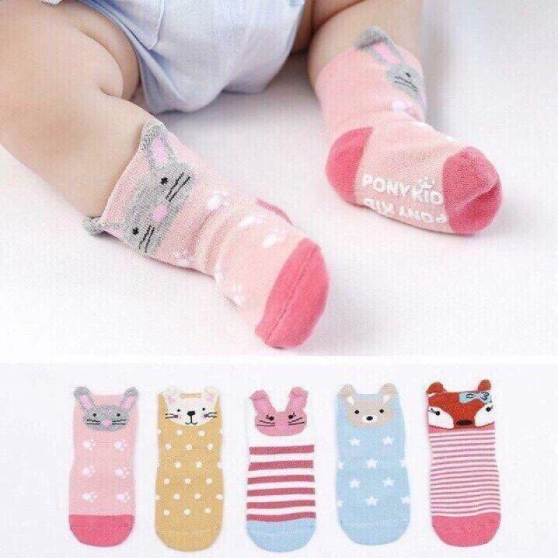 Combo 5 Đôi Tất Pony Kids Xuất Nhật cho bé từ 0- 4 tuổi (Có tai)