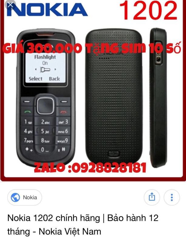 Điện thoại Nokia 1202 giá chỉ 299000 máy zin